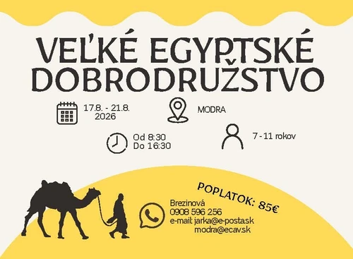 DETSKÝ TÁBOR - Veľké egyptské dobrodružstvo