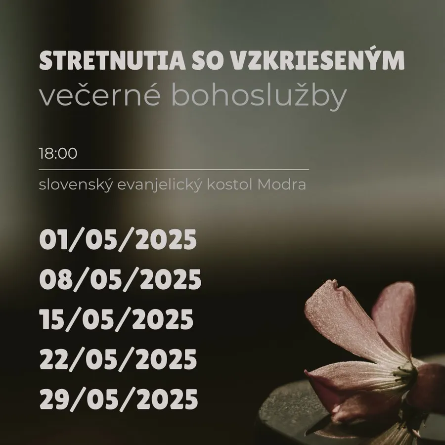 VEČERNÉ BOHOSLUŽBY - máj 2025