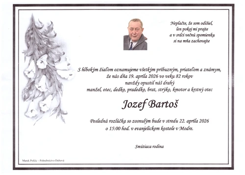POSLEDNÁ ROZLÚČKA s Jozefom Bartošom